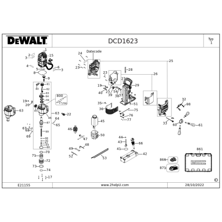 DCD1623B Type 1 Electric Drill Press