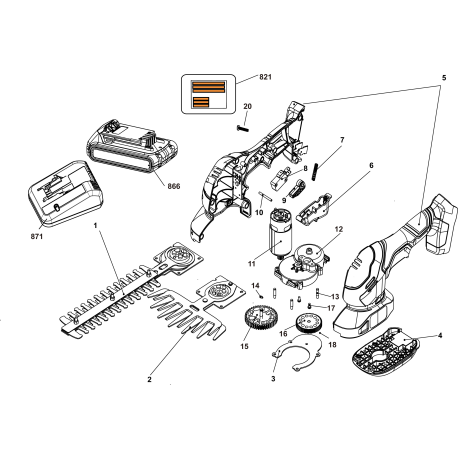 STCSS20D1 Type 1 Cordless Shear