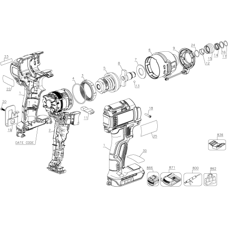 DCF787BR Type 10 Impact Driver