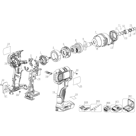 DCF885B Tipo 1 Atornillador De Impacto