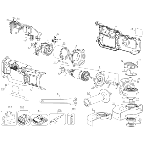 DCG412L2 Type 1 Angle Grinder