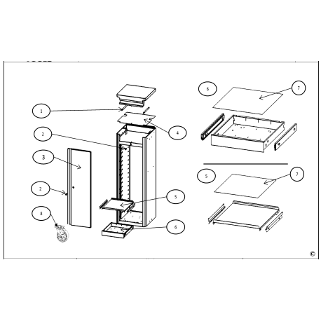 MB7700 Tipo 1 Mueble Con Estanterias