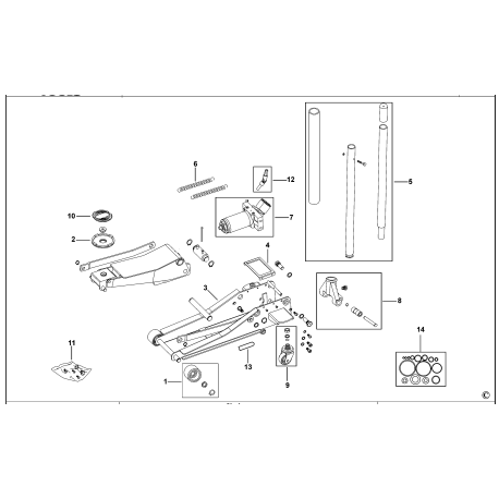 JHD3.25T Type 1 Hydraulic Jack