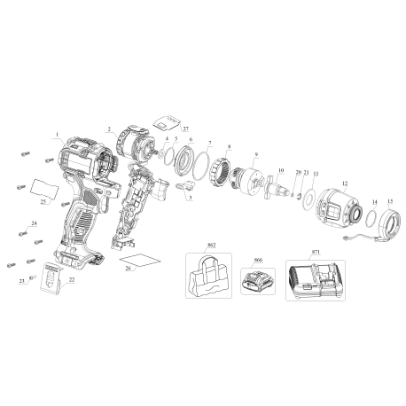 DCF902B Type 1 12v Mx Brs 3/8 Im Wr