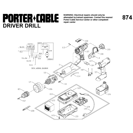 9874 Type 1 14.4t-hndle Drill1/2