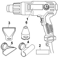 PC1500HGA Type 1 1500 Watt Heat Gun W/4 Ac 1 Unid.