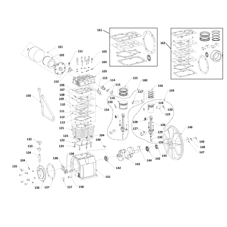 DXCMV5076055 Tipo 0 Air Compressor, 60 Gallon