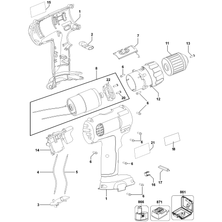 DC750KA Type 1 9.6v Cordlessdrill Driver