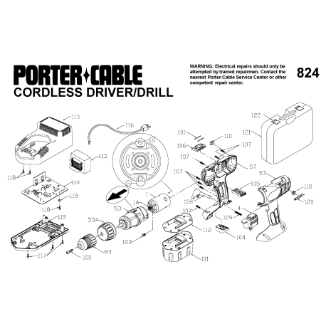 9824 Tipo 1 14.4v Drill