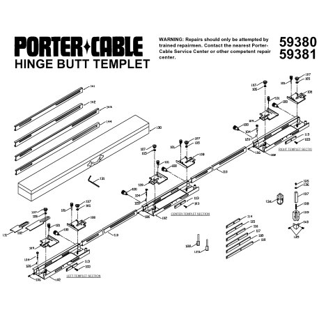 59380 Type 1 Hinge Butt Templet