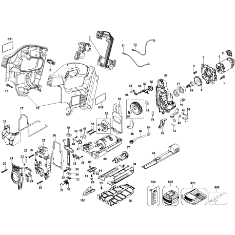 DC308KN Tipo 1 36v Jigsaw