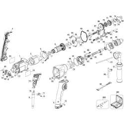 DWD520K Tipo 1 1/2 Hammer Drill 2 Unid.