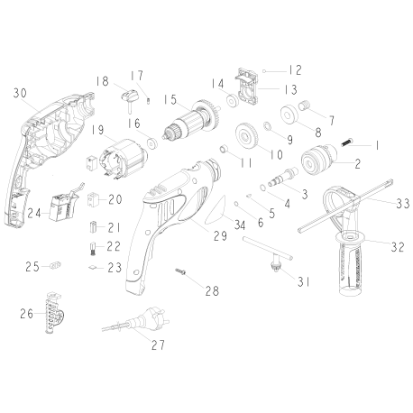 HD550T Tipo 1 1/2 Hammer Drill