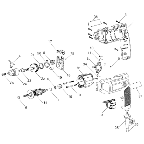 PF245 Tipo 0 3/8 Hammer Drill