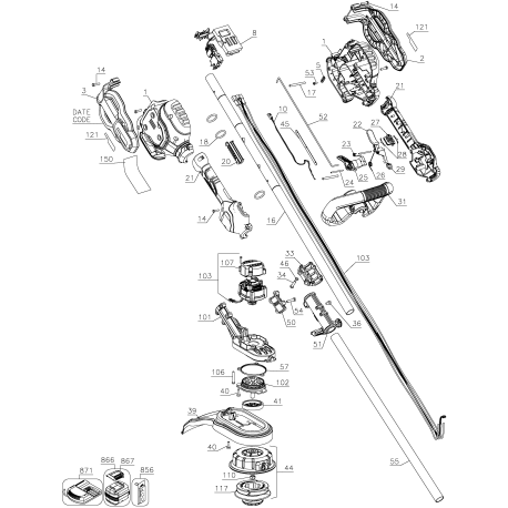 DCST970B Tipo 1 Dw 60v Str Trim Bare