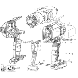 PCC740LA Tipo 1 20v Impact Wrench