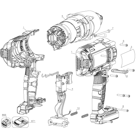 PCC740LA Type 1 20v Impact Wrench