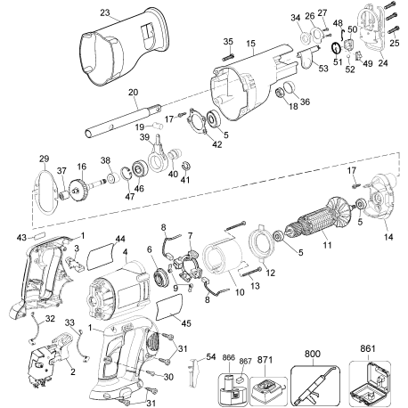 DC380KA Tipo 1 18v Cordless Reciprocatin