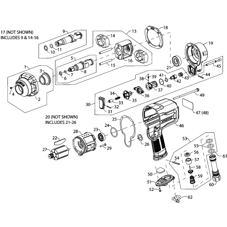 J138WP Type 0 3/8 Air Imp Wrench