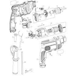 STDH6513KA Tipo 1 600w Vvr 13mm Hammer Dril 1 Unid.