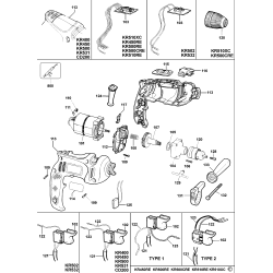 KR500K Tipo 1 3/8 Hammer Drill 1 Unid.