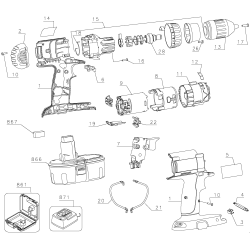 DW984KV-2 Tipo 1 14.4v Hammerdrill Kit 1 Unid.