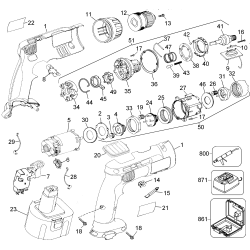 DW998KV-2 Tipo 4 18v Hammerdrill Kit 1 Unid.