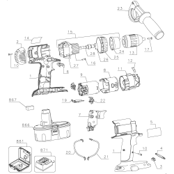 DW987K-2 Tipo 1 18v Drill/driver 1 Unid.