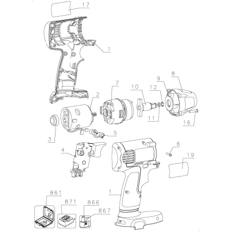 DW051K-2 Type 1 12v Impact Wrench