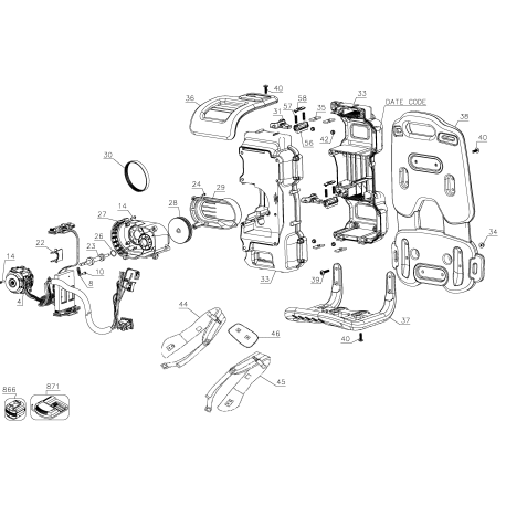 DCBL590B Tipo 1 40v Backpack Blower