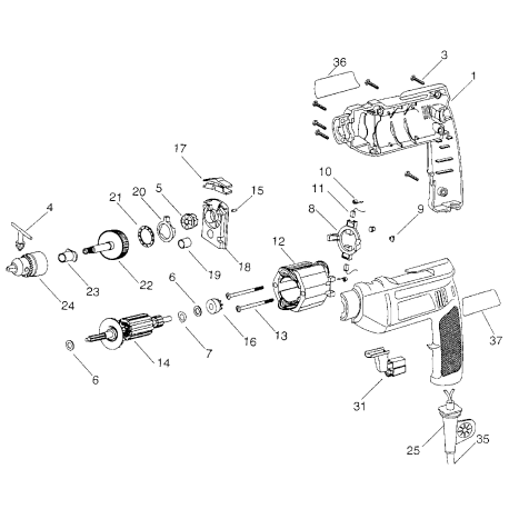 PF200 Tipo 0 3/8 Hammer Drill