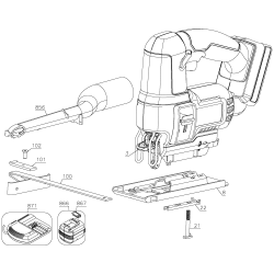 PC1800JS Type 1 Pc 18v Tradesman Jig Saw- 1 Unid.