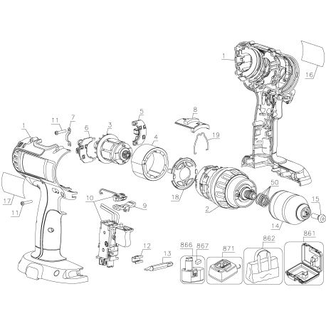 DC725VA Tipo 1 18v Hammer Drill