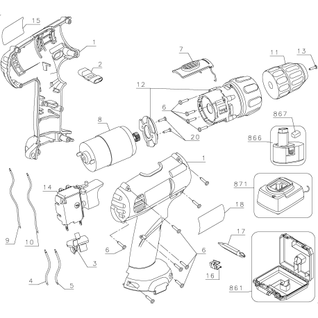 DW926K2 Type 1 9.6v Drill/driver