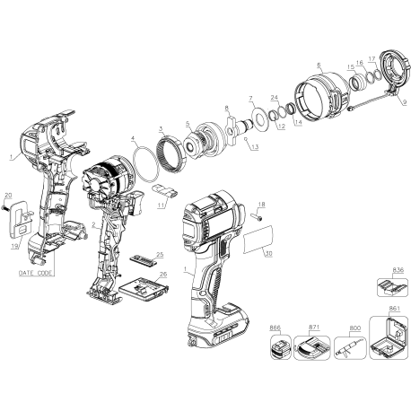 DCF888D2 Type 1 20v Max Xr Tl Cn Imp