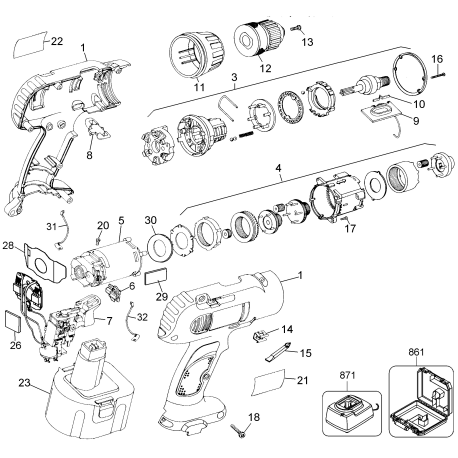 D972K2-04 Type 1 12.0v Kit W/2 Batteries