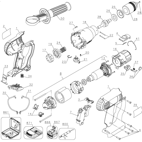 DW006K2 Tipo 1 24v Hammerdrill