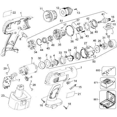 DW997K-2 Tipo 3 18v Cordless Hammer