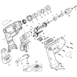 DW945K-2 Tipo 1 12v V.cl.drill 1 Unid.