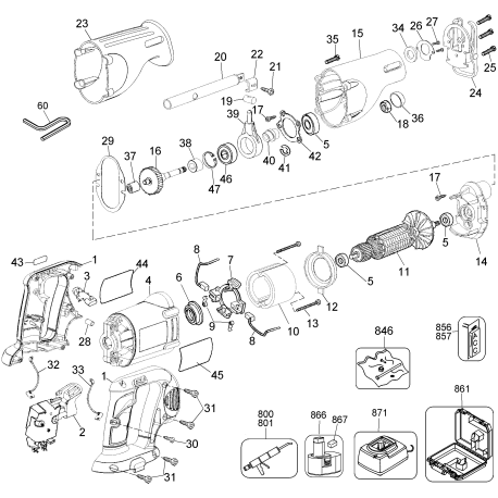 DW938K-2 Tipo 1 18v Recip. Saw Kit