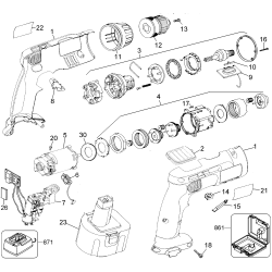 DW971K-2 Type 1 12v Cordless Drill 2 Unid.