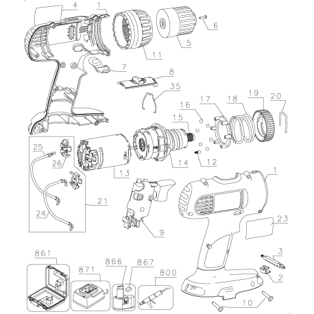 DW927K-2 Tipo 1 12v 3/8 Drill