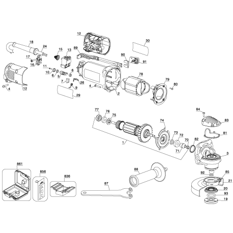 D28111K Tipo 2 4-1/2 Small Angle Grinder