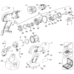 DW924K Tipo 2 12v Hammerdrill 1 Unid.