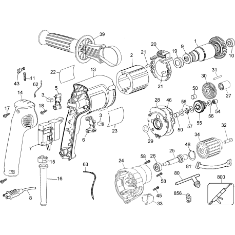 ET1265 Tipo 1 1/2in Drill 0-850 Rpm