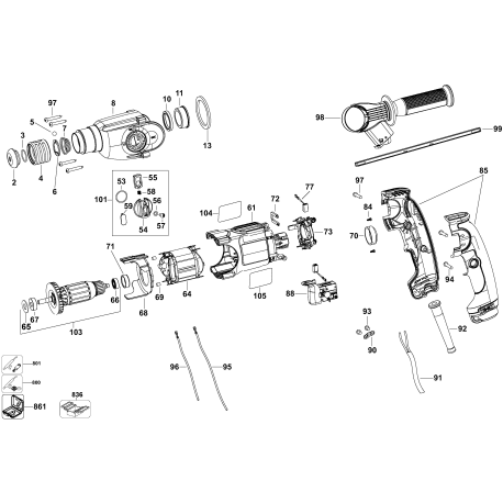 DWE5013X Tipo 1 Sdsplus Compact Hammer W/