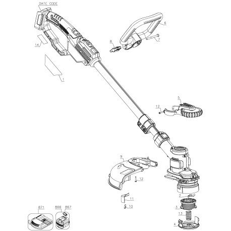 LST400-1 Tipo 2 12in 20v Max String Trimm