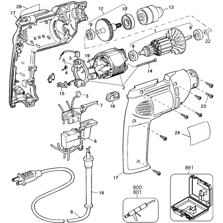 DW106K Tipo 2 Drill W/kit Box