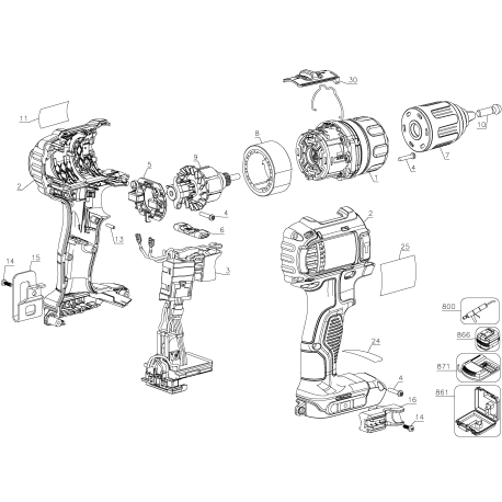 DCD780B Type 1 20v Drill/driver