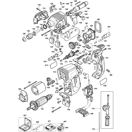 DW005K-2 Tipo 1 7/8-24v Rot Hammer Kit